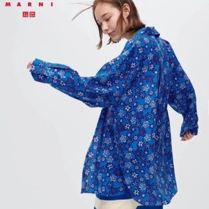 Marni x Uniqlo Unisex Oversized Floral Button-Down Top Size Medium